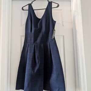 New Dark Blue Fitted & Flare Party Dress